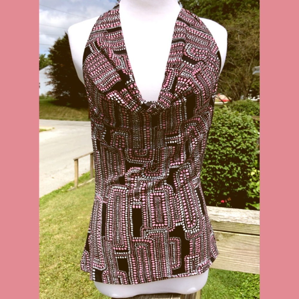 Vintage Y2K Rampage M Disco Cowl Neck Halter Top! EUC!